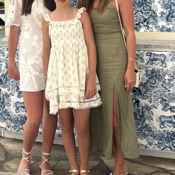 Girls Dress in White and Gray Noralee - Picture 2 of 6